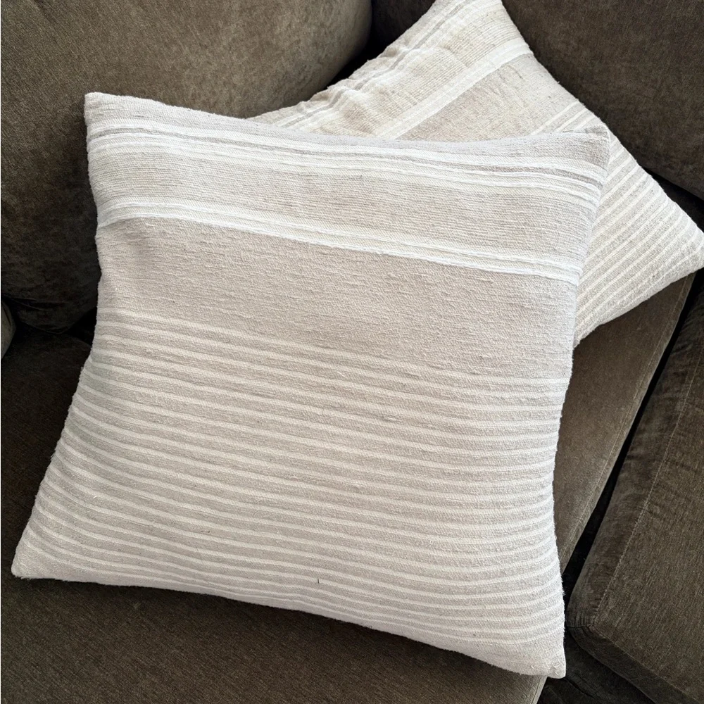 West Elm Silk Stripe Pillow Covers - Set of 2